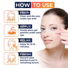 Gaivana under eye patches for puffiness and dark circles, anti-aging eye masks, 30 pairs, soothing and revitalizing.