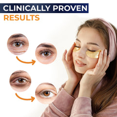 Gaivana under eye patches for puffy eyes and dark circles, 30 pairs of anti-aging eye masks showing soothing gel pads.