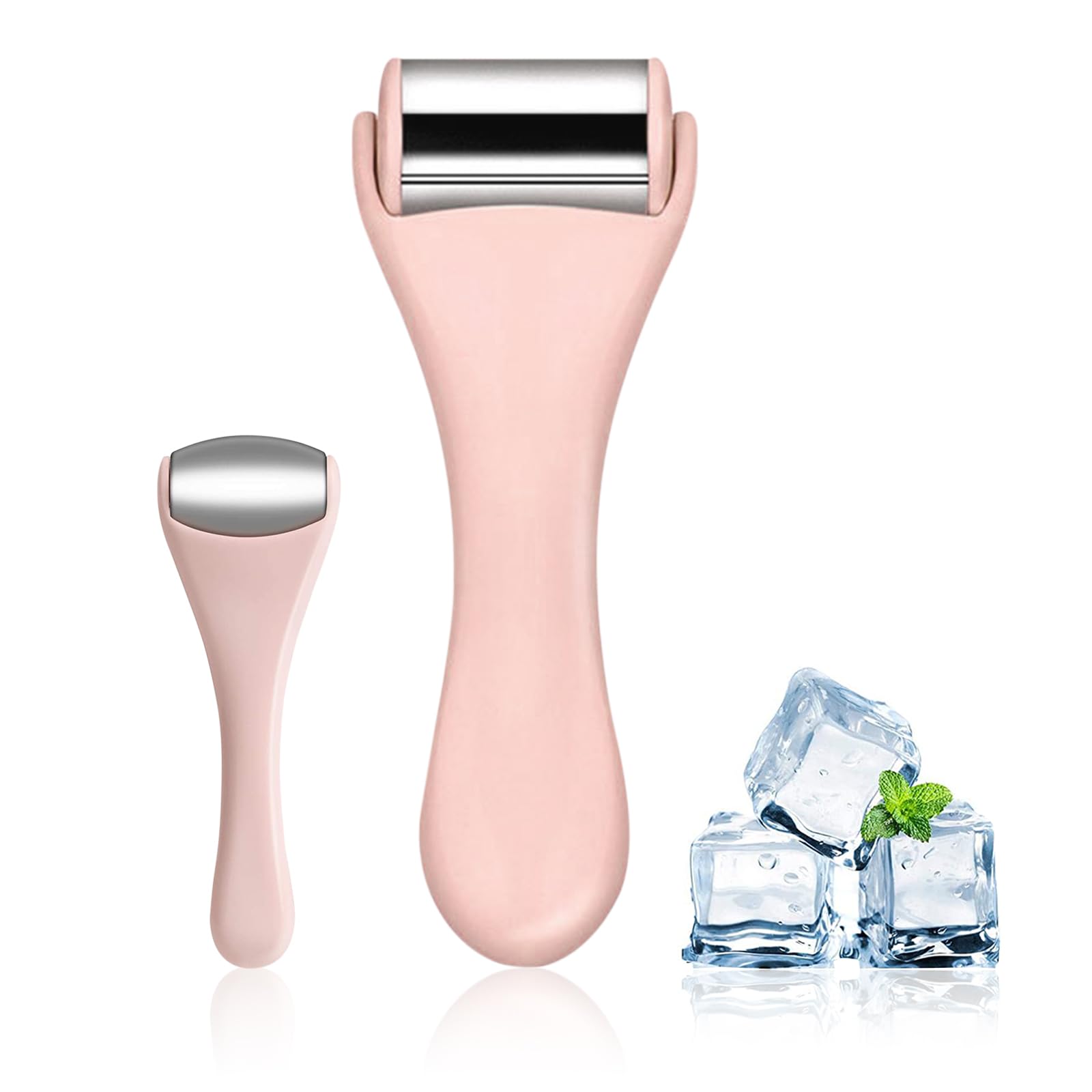 Pink Gaivana Ice Roller for face and eyes, facial and eye massager, helps tighten pores, reduce puffiness, and relieve migraines.