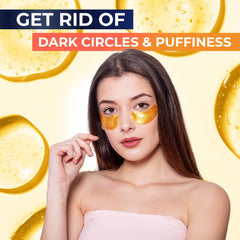 Gaivana under eye patches for puffiness and dark circles, 30 pairs of anti-aging eye masks shown on a flat surface.