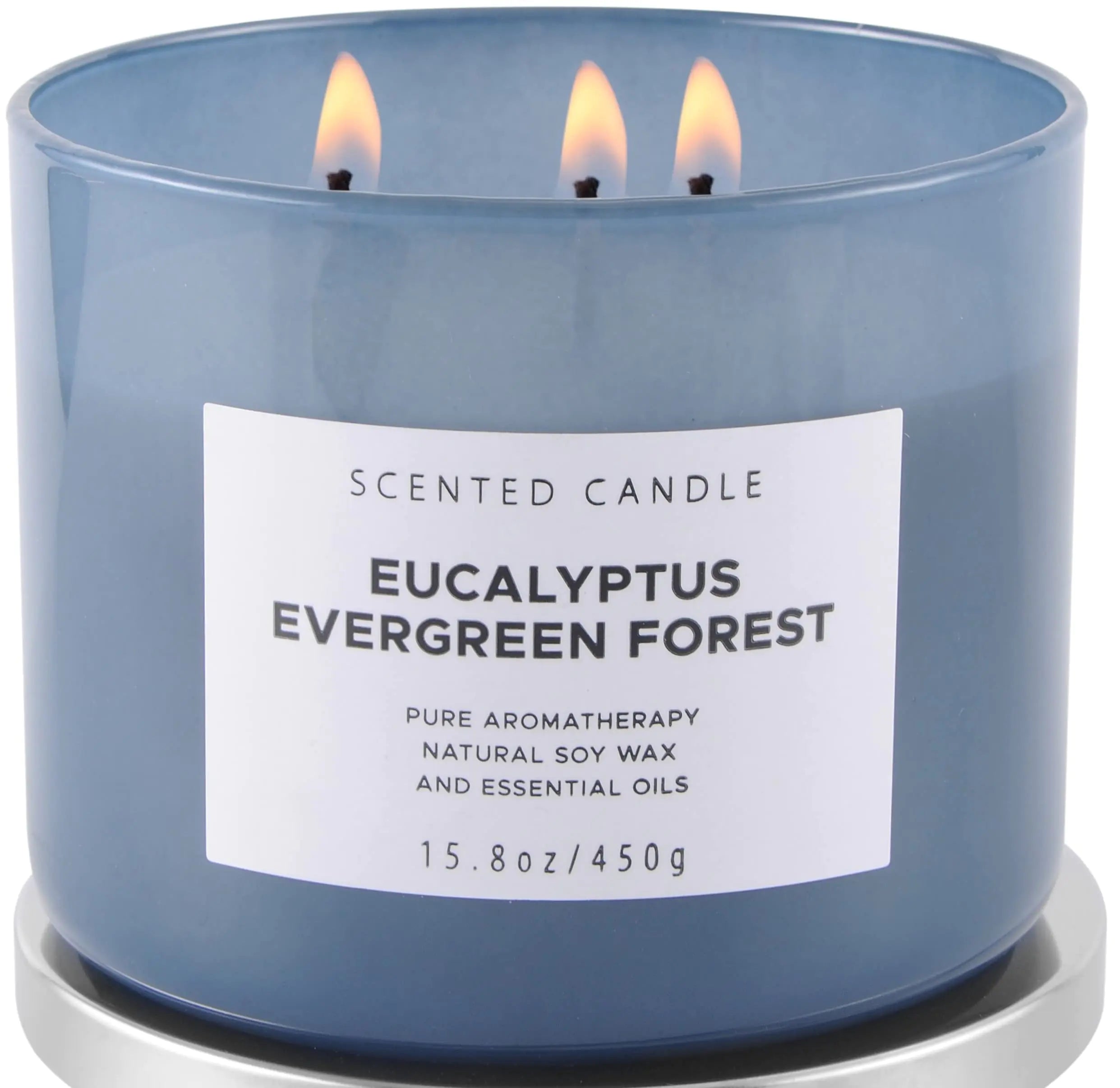 Eucalyptus Evergreen Forest Luxury 3 Wick Winter Pine Candle - Gaivana